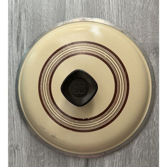 VTG Club Aluminum Replacement LID ONLY Fits Approx 10" Pot Beige Brown with Ring - Picture 1 of 5